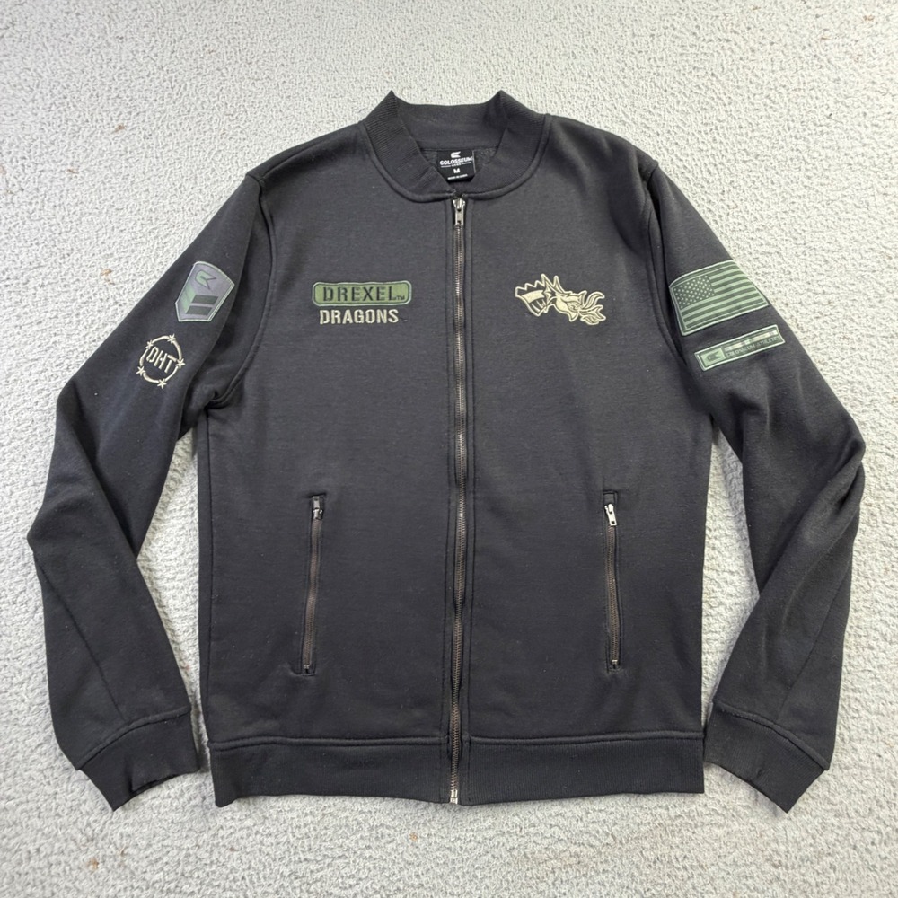 Drexel Dragons Military Salute To Service Mens Size M Black Full Zip Jacket OHT